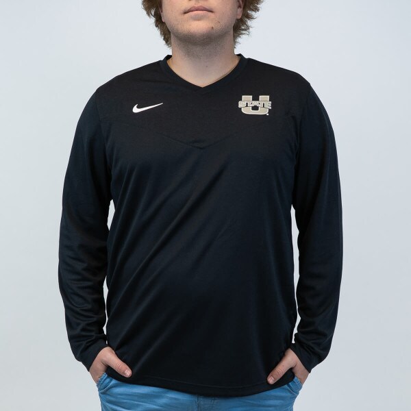 Black, Nike, U-State, Athletic, Dri-Fit, Long-Sleeve, T-Shirt